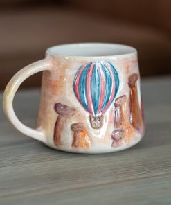 Cappadocia Coffee Mug - Hot Air Balloon, Ceramic Mug, Handmade Pottery Mug, Landscape