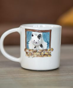 Pottery Cat Mug - Cute Cat Coffee Mug, Handmade Ceramic Mug, Cat Lover Gift