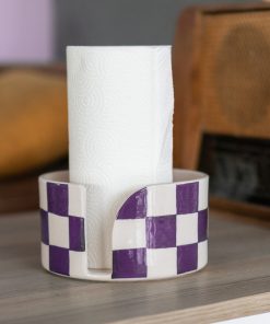 Paper Towel Holder - Checkered Home Decor, Handmade Towel Rack, Gift for Home