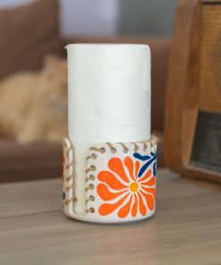 Ceramic Paper Towel Holder - Towel Rack, Toilet Paper Holder, Floral Paper Towel Holder, Paper Roll Holder, Summer Kitchen Decor