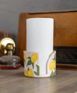 Paper Towel Holder - Lemon Kitchen Decor, Paper Roll Holder, Handmade Home Decor, Vintage Style