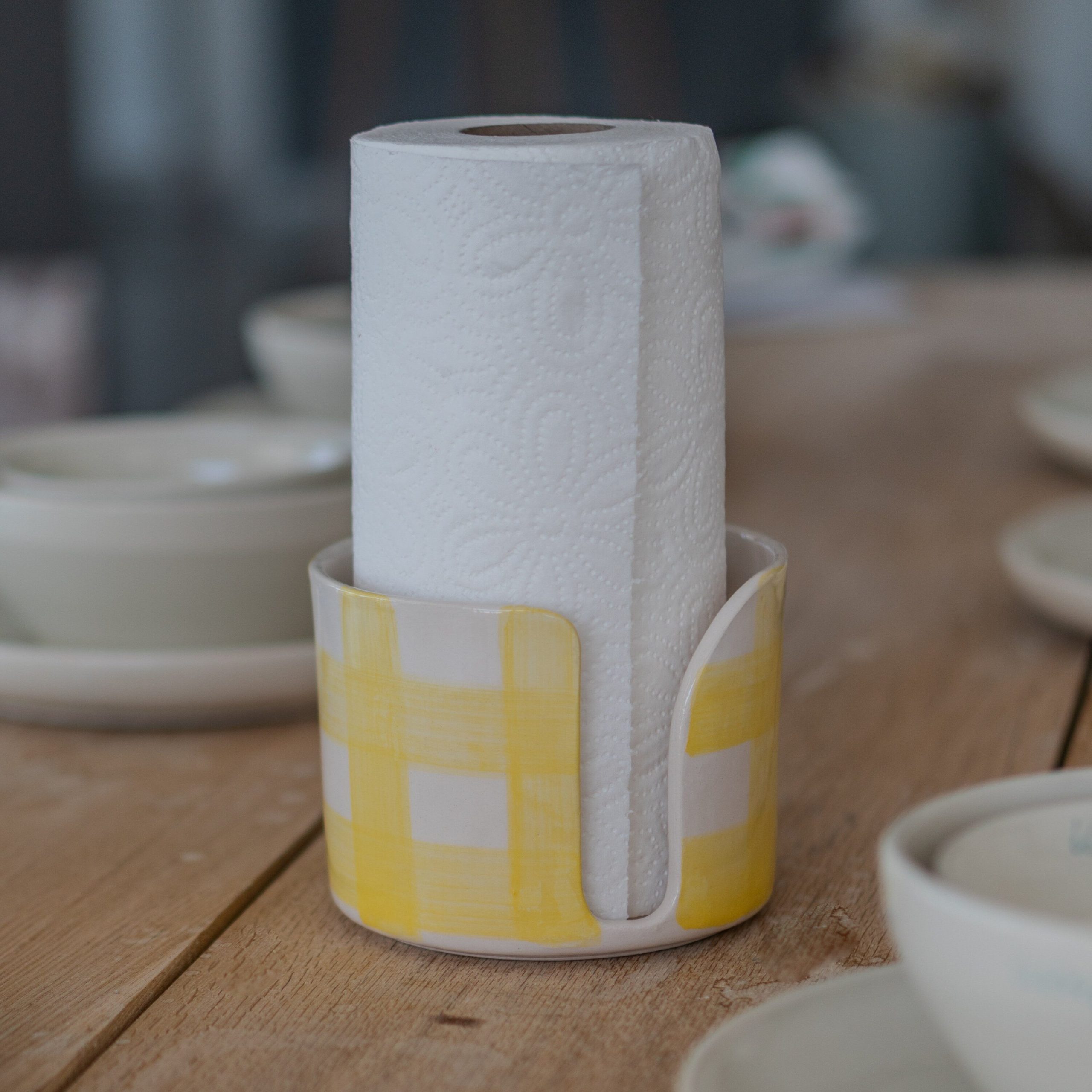 Ceramic Paper Towel Holder, Kitchen Hardware, Summer Theme Kitchen Decor, Toilet Paper Holder, 5,6,7 and 8 Diameter