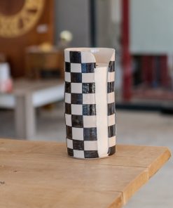 Ceramic Paper Towel Holder - Checkered Kitchen Decor