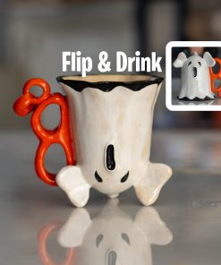 Ghost Cup - Ghost Mug Multipurpose Decorative, Handmade Pottery Halloween Mug, Whimsigoth Decor