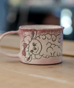 Cute Lamb Pottery Mug, Handmade Ceramic Coffee Mug, Animal Lover Gift