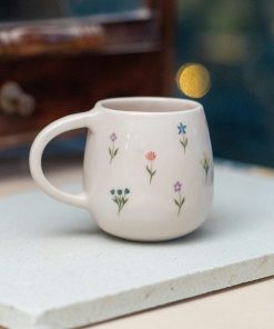 Colorful Blossom Tea Cup, Handmade Ceramic Mug