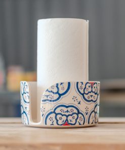 Ceramic Paper Towel Holder - Floral Design, Towel Holder Countertop, Toilet Paper Holder