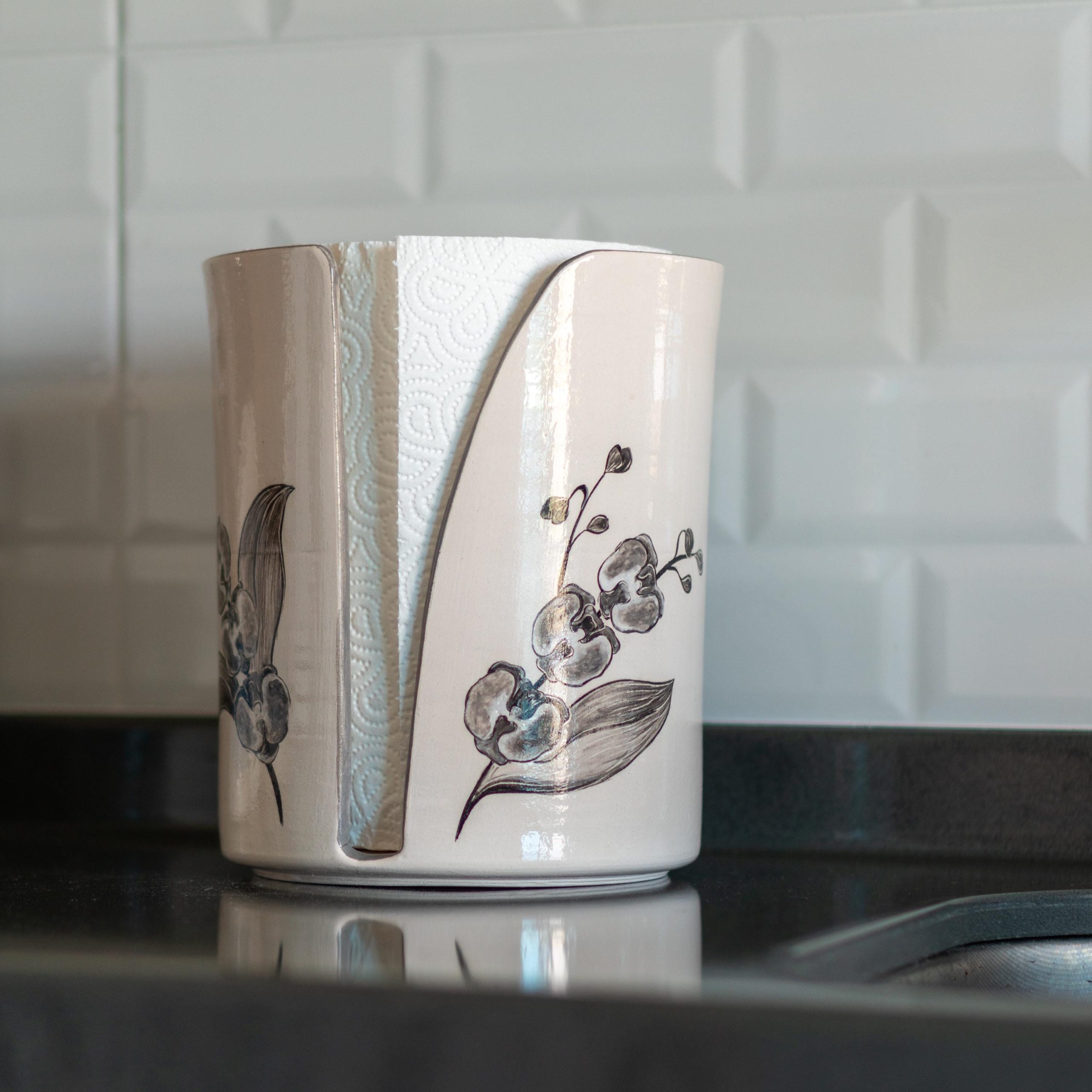 Orchids Theme Paper Towel Holder