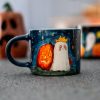 Halloween Ghost Mug - Pumpkin Mug, Ceramic Coffee Cup, Fun Spooky Decor, Unique Fall Gift