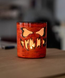 Gothic Ceramic Tea Light Holder: Horror Decor Gift