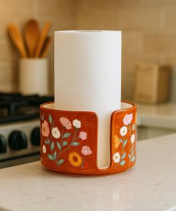 Paper Towel Holder - Floral Kitchen Decor, Paper Roll Holder, Paper Roll Holder Countertop