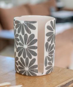 Handmade Ceramic Paper Towel Holder: Floral Kitchen Decor