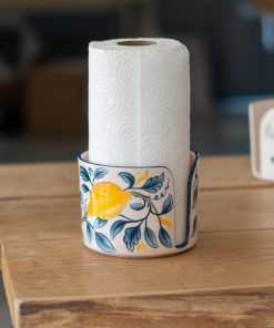 Paper Towel Holder Lemon Dream, Paper Roll Holder, Handmade Pottery Kitchen Lemon Decor
